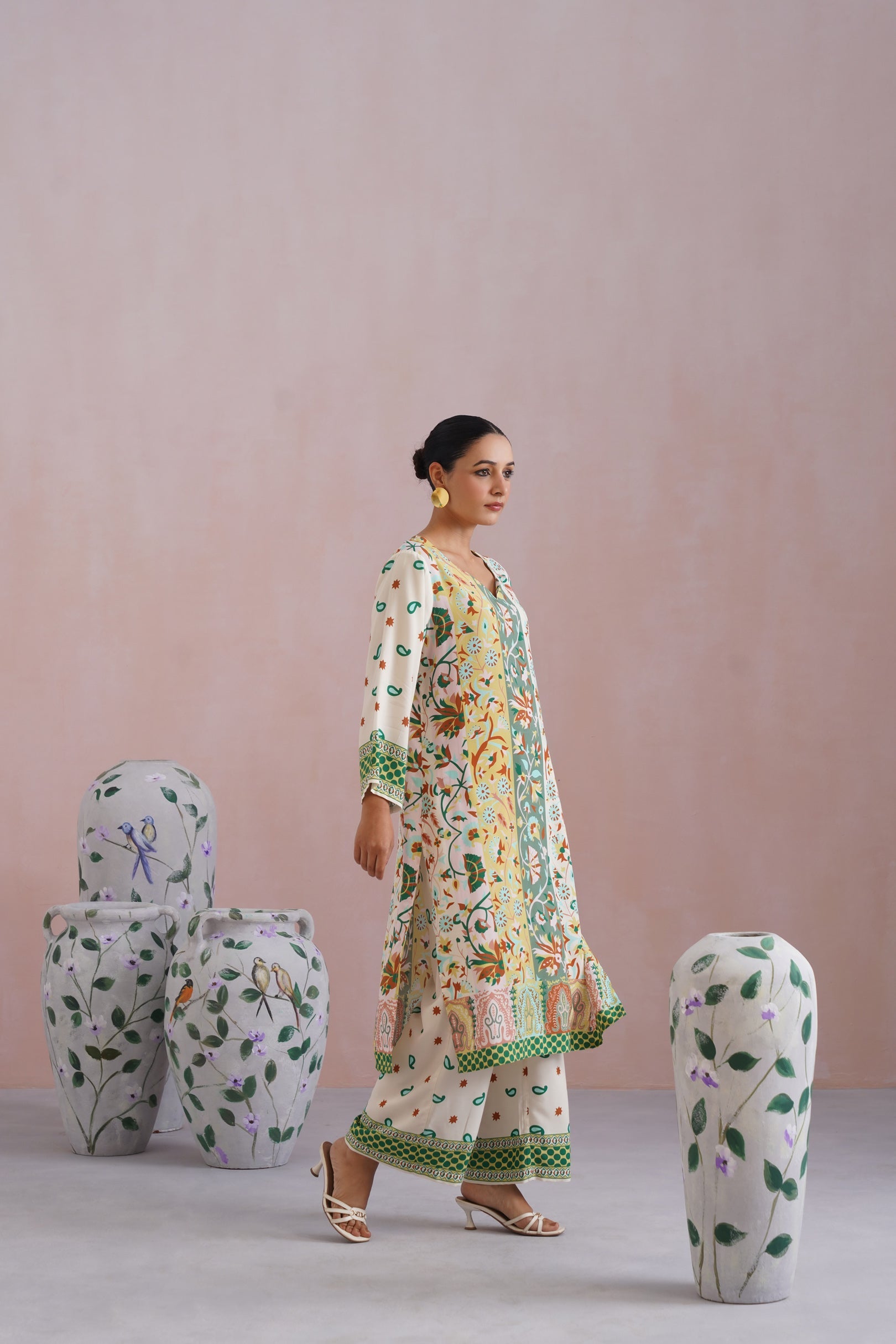 Heritage-Inspired Digital Placement Printed Kurta Set Korah Stitch