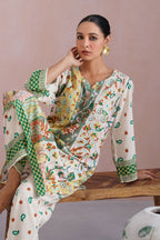 Heritage-Inspired Digital Placement Printed Kurta Set Korah Stitch