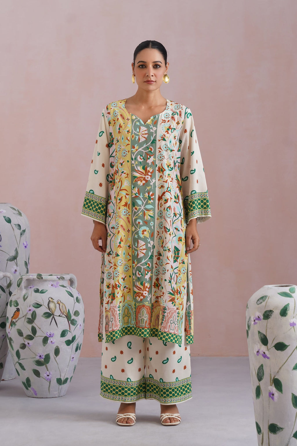 Heritage-Inspired Digital Placement Printed Kurta Set Korah Stitch