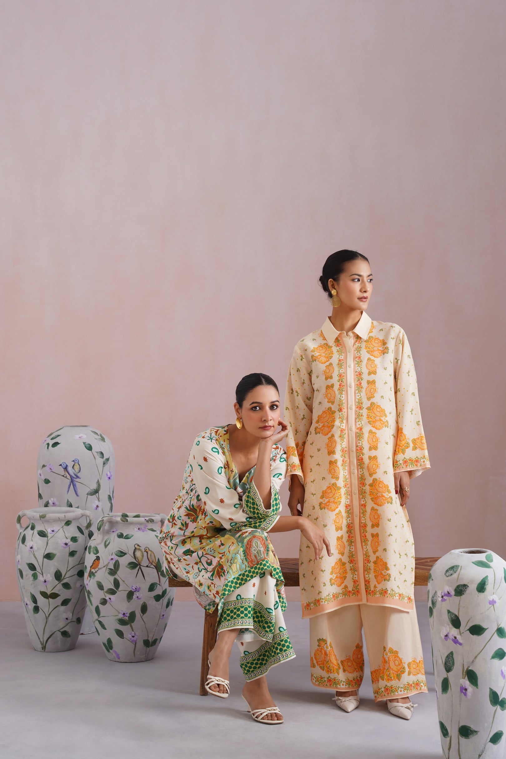Heritage-Inspired Digital Placement Printed Kurta Set Korah Stitch