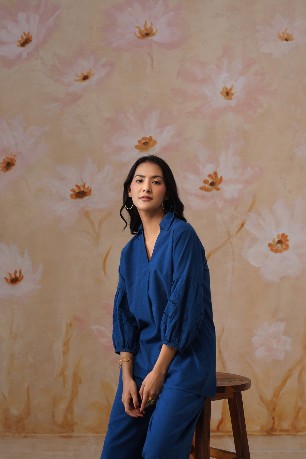 Midnight Blue Broderie Co-Ord Set