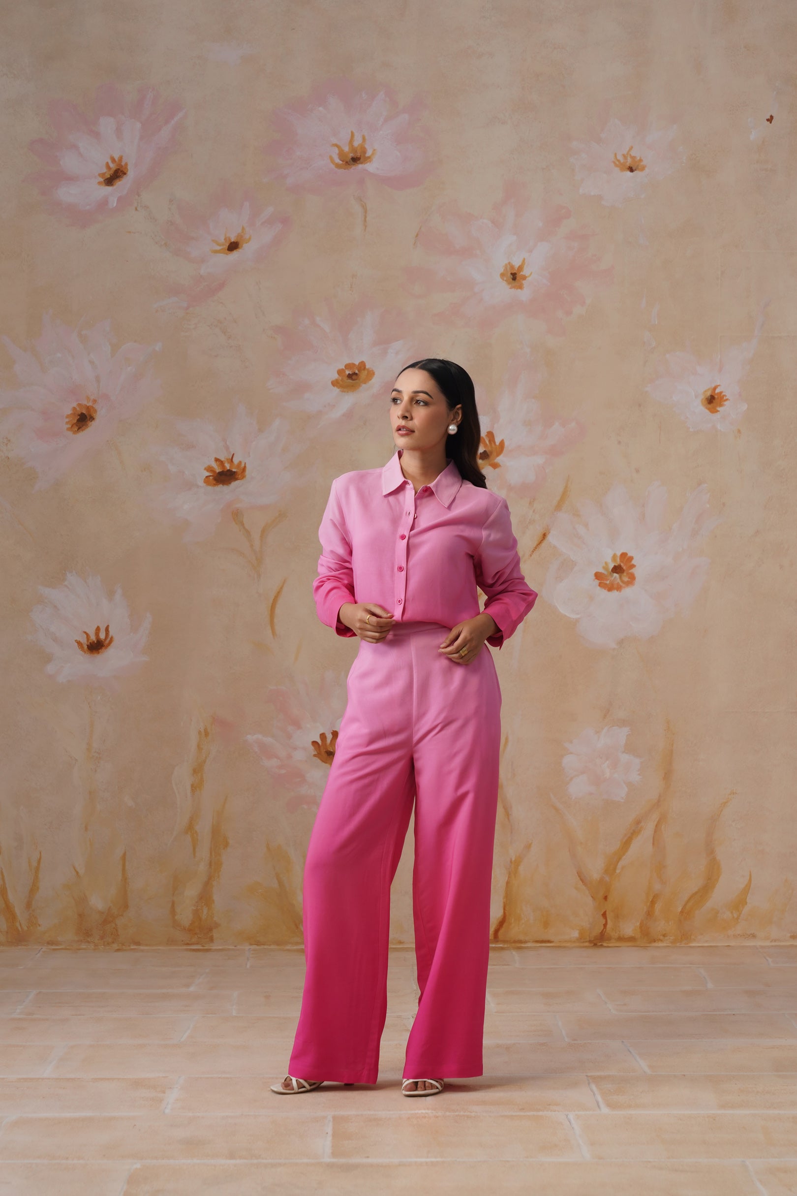 Pink Ombre Digital Printed Co-ord Set