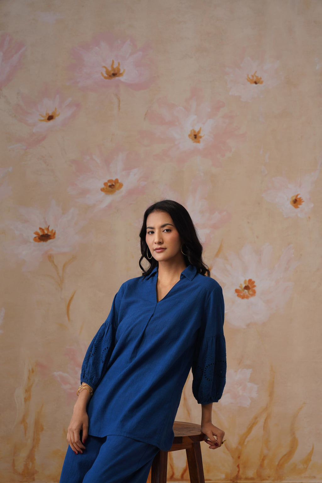 Midnight Blue Broderie Co-Ord Set