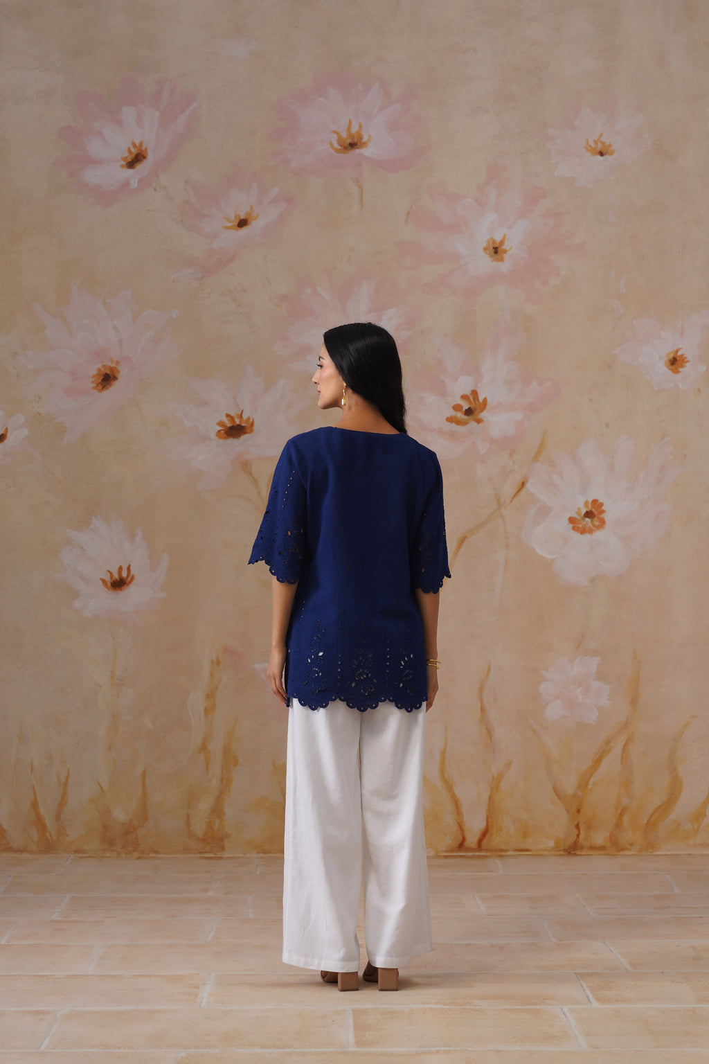 Navy Blue Broderie Tunic