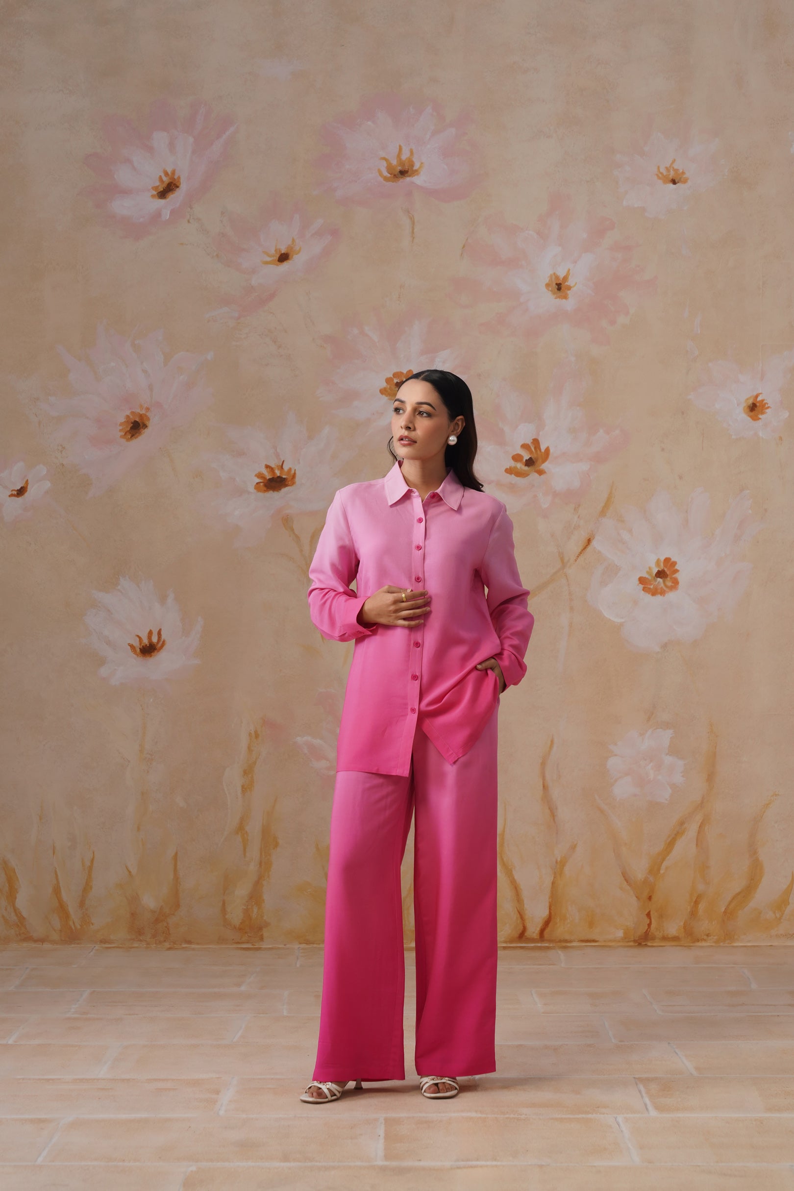 Pink Ombre Digital Printed Co-ord Set