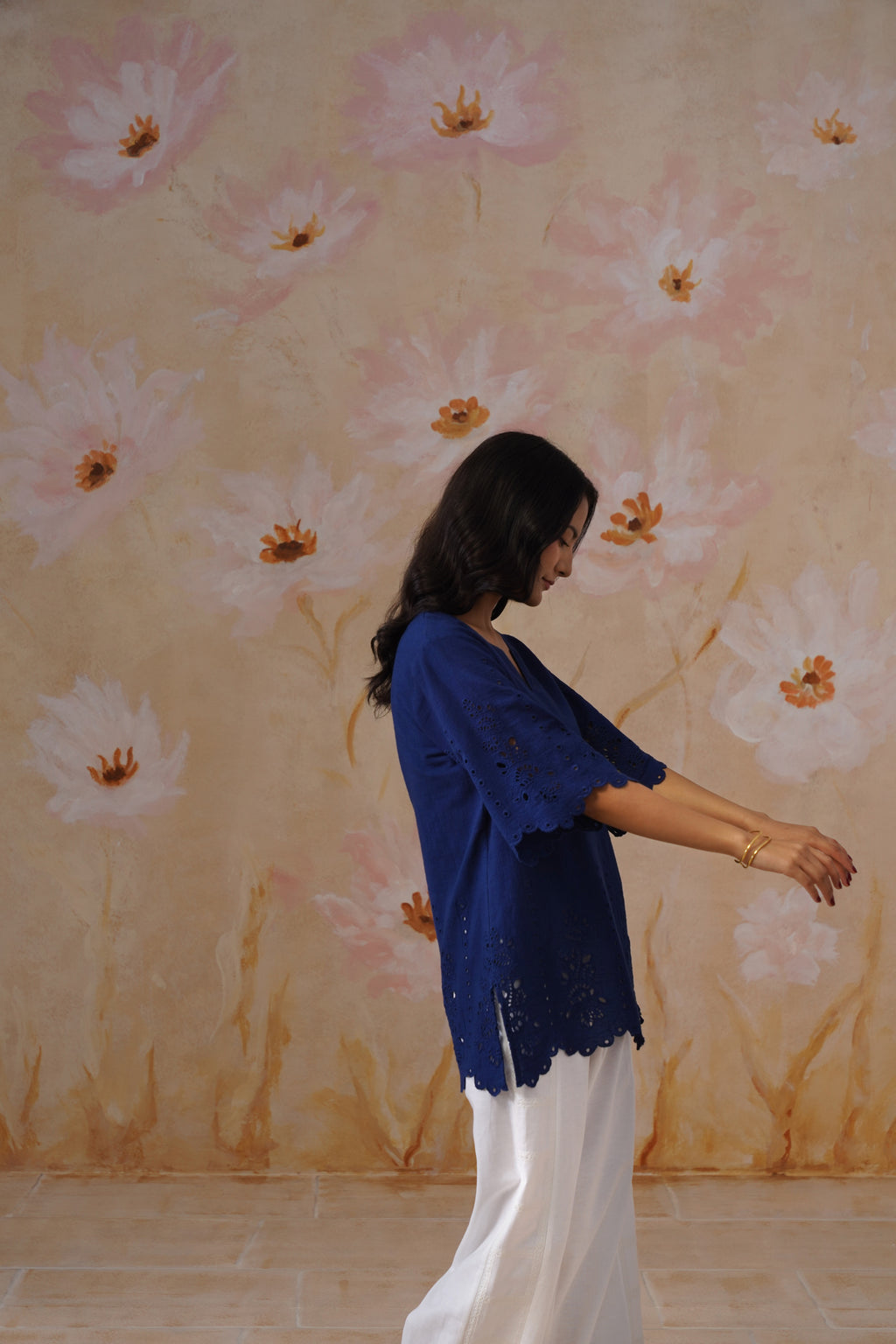 Navy Blue Broderie Tunic