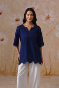 Navy Blue Broderie Tunic