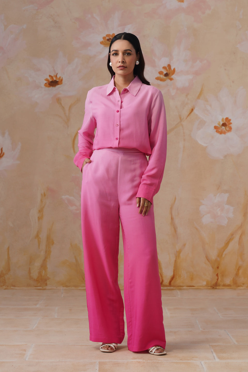 Pink Ombre Digital Printed Co-ord Set