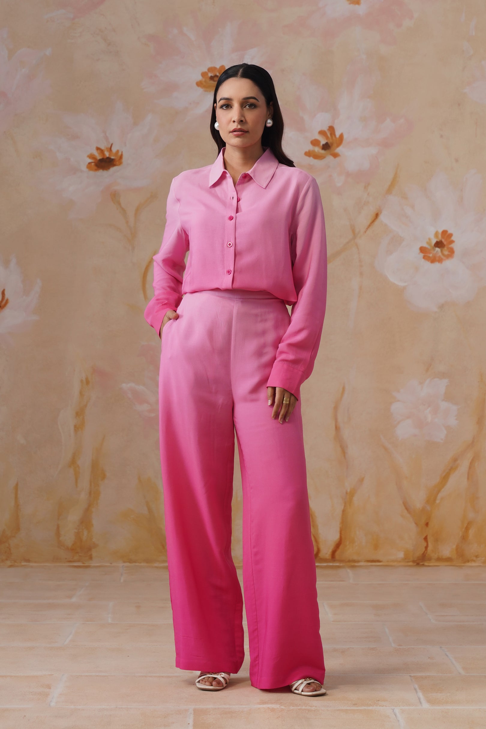 Pink Ombre Digital Printed Co-ord Set