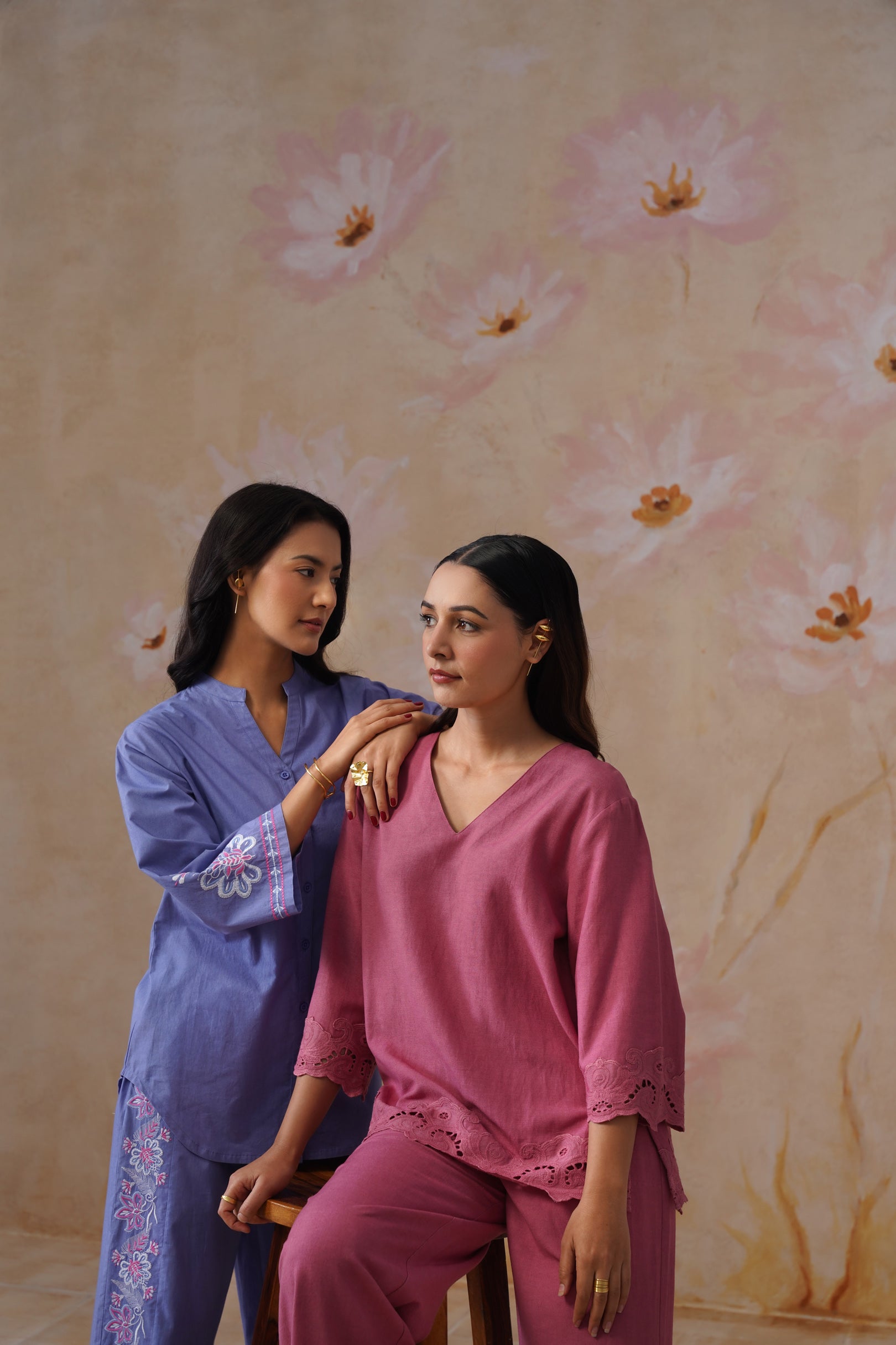 Lavender Embroidered Co-Ord Set