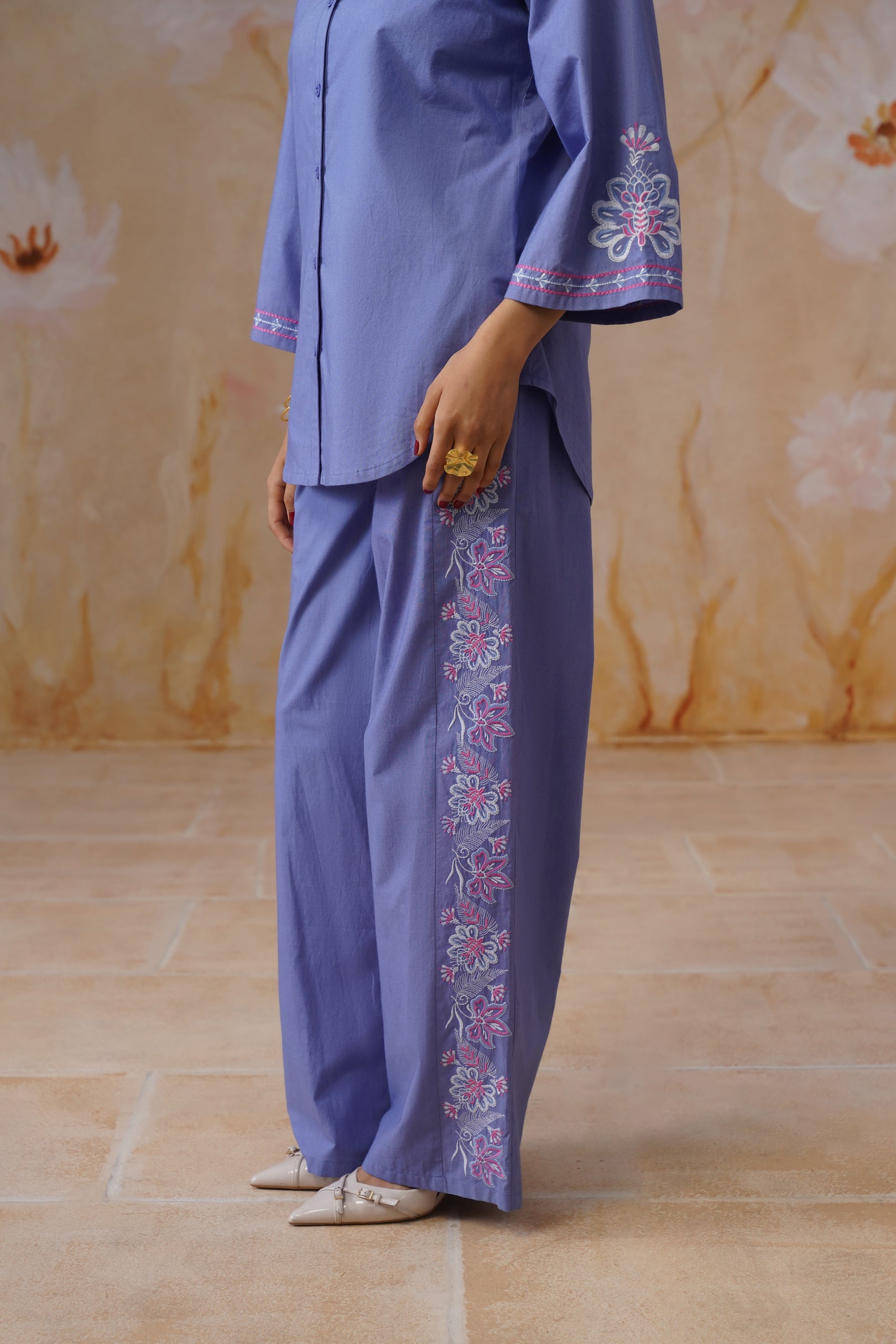 Lavender Embroidered Co-Ord Set