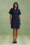 Indigo Denim Mini Shirt Dress Korah Stitch