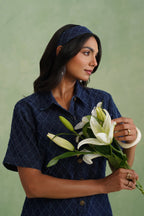 Indigo Denim Mini Shirt Dress Korah Stitch