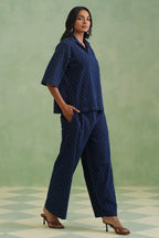 Indigo Denim Textured Co-ord Set Korah Stitch