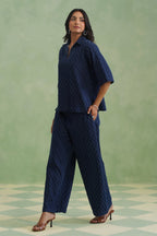 Indigo Denim Textured Co-ord Set Korah Stitch