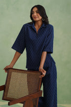 Indigo Denim Textured Co-ord Set Korah Stitch
