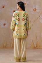 Leeza in Yellow Botanical Digital Placement Printed Co-Ord Set Korah Stitch