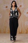 Midnight Noir Dori Embroidered Vest Set Korah Stitch