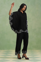 Noir Bloom Kaftaan Co-ord Set Korah Stitch