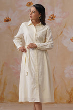 Pastel Yellow Broderie Midi Dress Korah Stitch