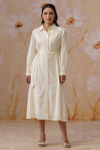 Pastel Yellow Broderie Midi Dress Korah Stitch