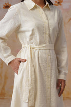 Pastel Yellow Broderie Midi Dress Korah Stitch