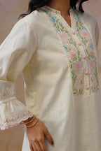 Pastel Yellow Embroidered Tunic Korah Stitch