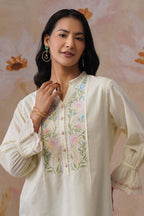 Pastel Yellow Embroidered Tunic Korah Stitch