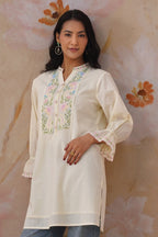 Pastel Yellow Embroidered Tunic Korah Stitch