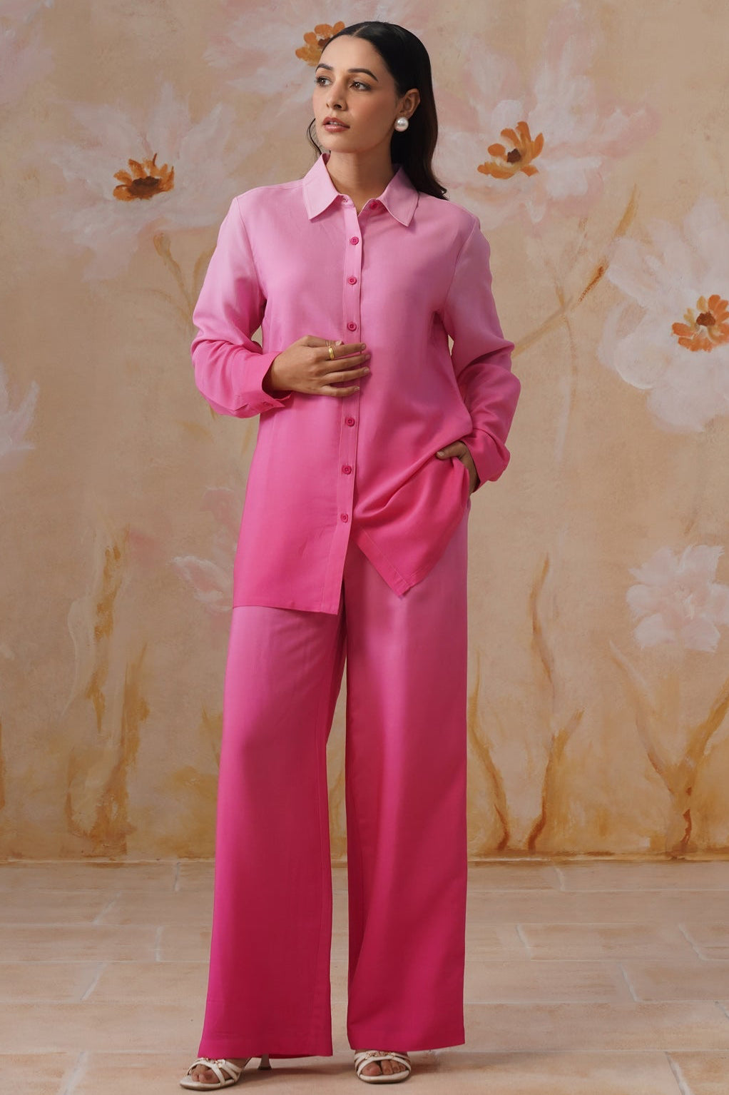 Pink Ombre Digital Printed Co-Ord Set Korah Stitch