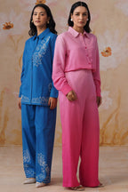 Royal Blue Abstract Dori Embroidered Co-Ord Set - Korah Stitch