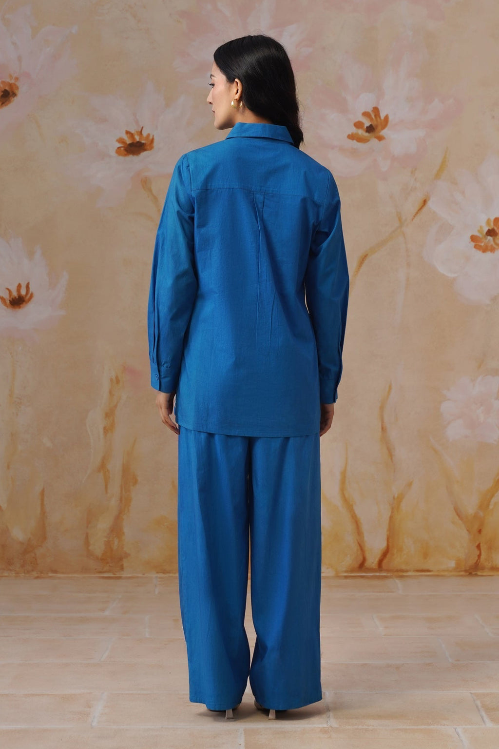 Royal Blue Abstract Dori Embroidered Co-Ord Set - Korah Stitch