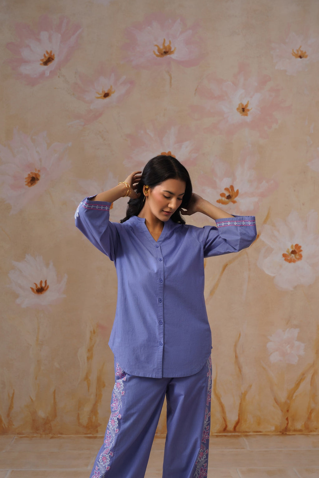 Shefali Singhal in Lavender Embroidered Co-Ord Set Korah Stitch