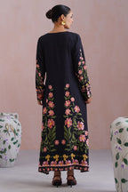 Sonam Jaggi in Black Floral Digital Placement Printed Maxi Dress Korah Stitch